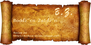 Bodócs Zalán névjegykártya